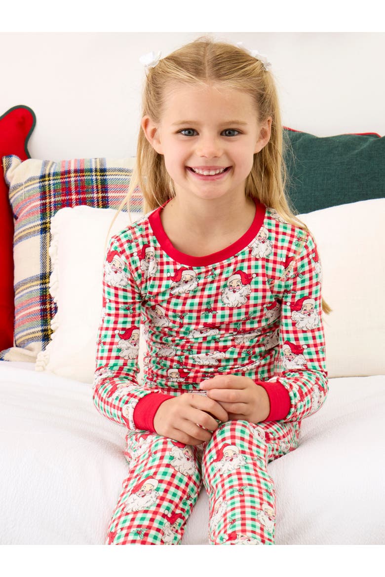SoftSnooze Gender Incusive Holiday Long Sleeve Pajama Set, Alternate, color, Red & Green Dear Santa