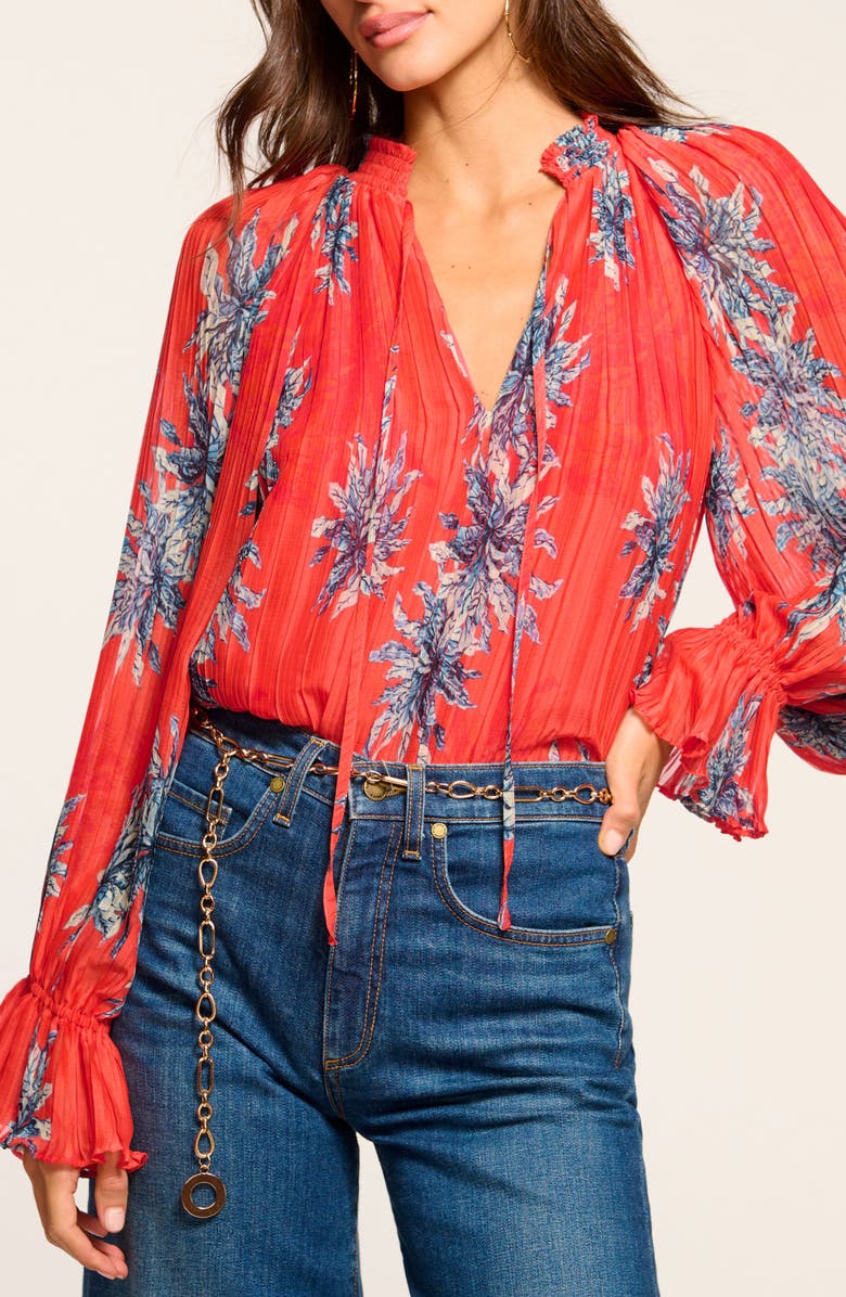 Ramy Brook Kassie Floral Print Top, Main, color, 