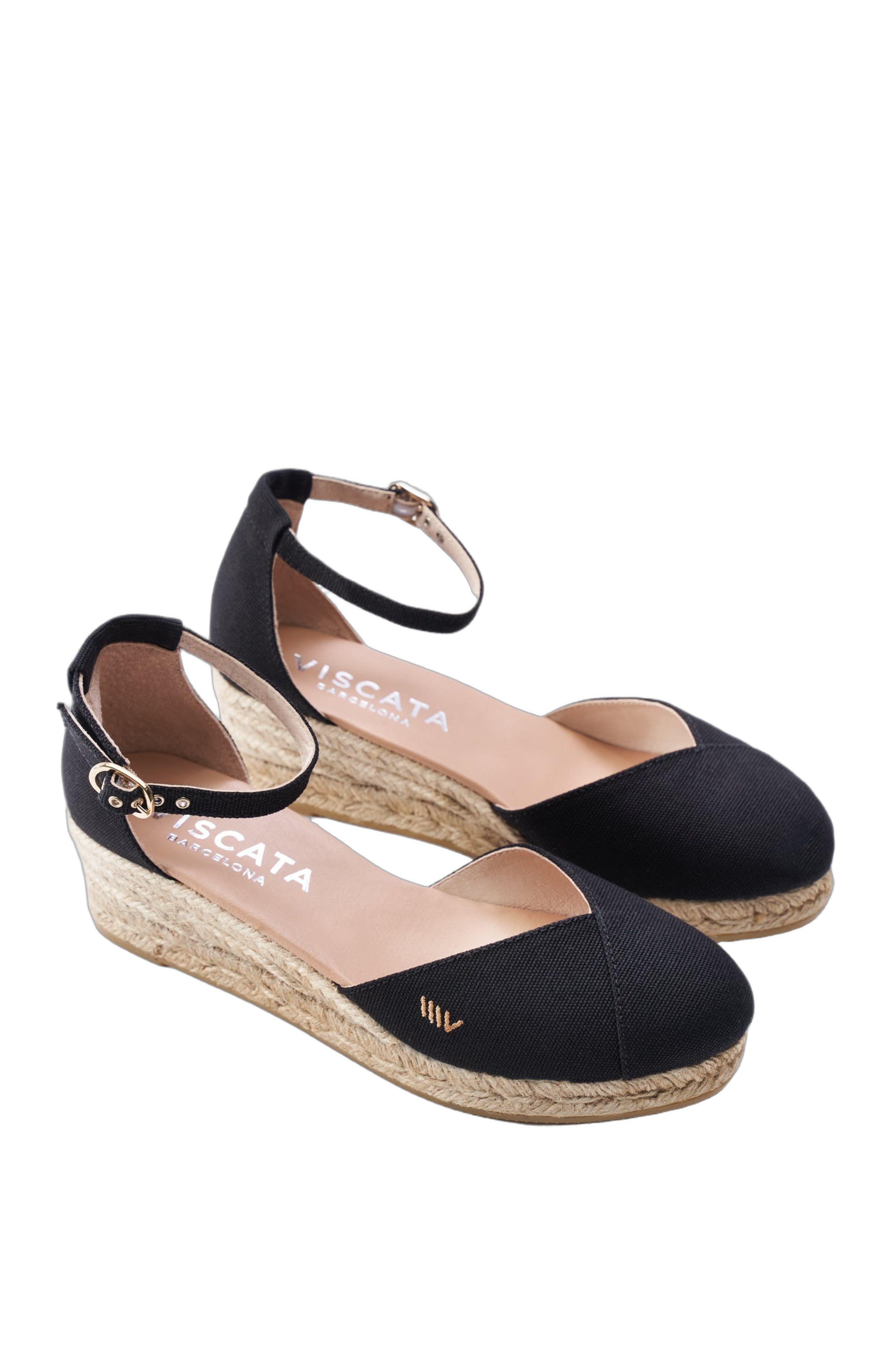 VISCATA Formiga Canvas Espadrille Wedges, Alternate, color, Black