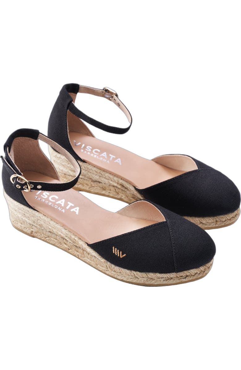 VISCATA Formiga Canvas Espadrille Wedges, Alternate, color, Black