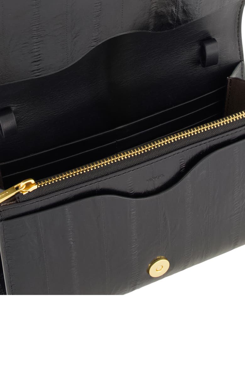 Vince Eel Embossed Leather Wallet on a String, Alternate, color, Black