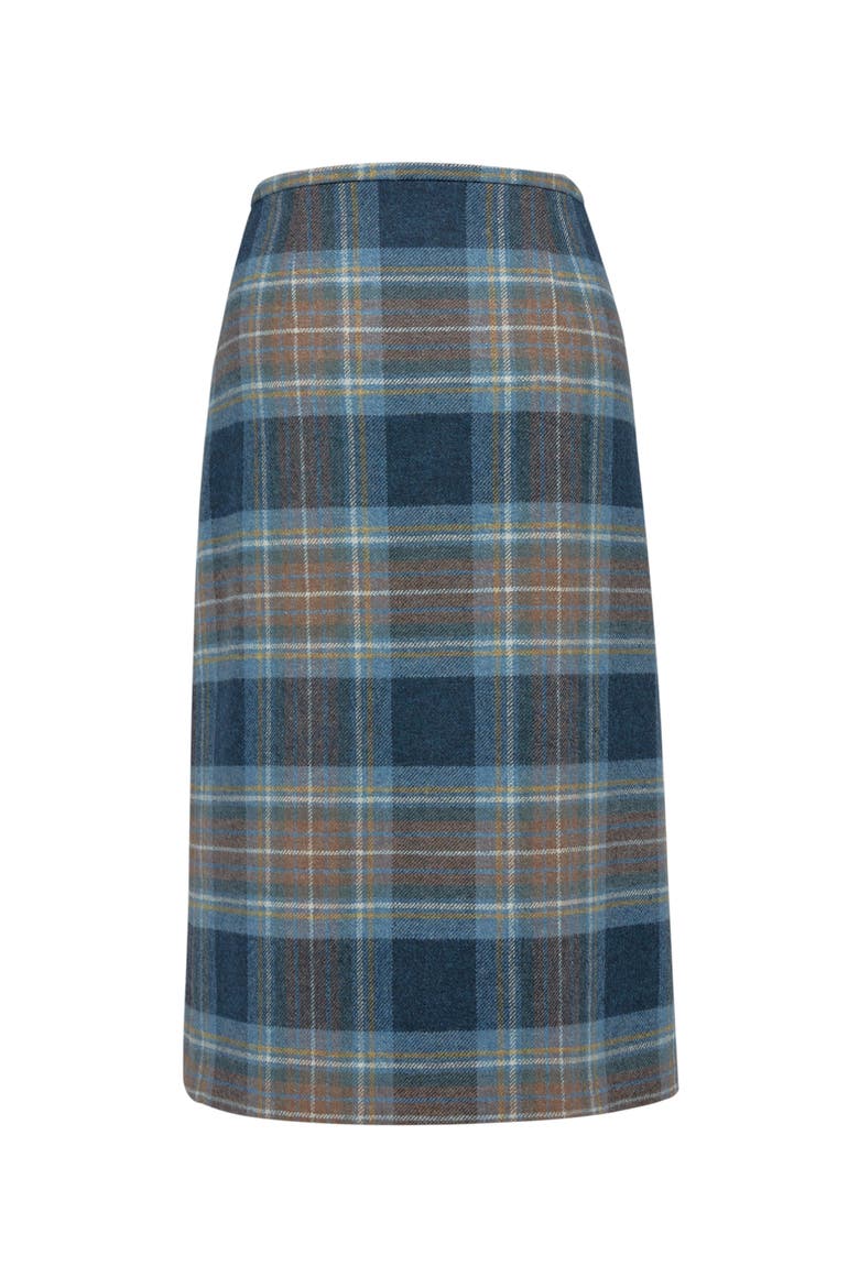 British Midi Celt Kilt, Alternate, color, Blue Ink Tartan