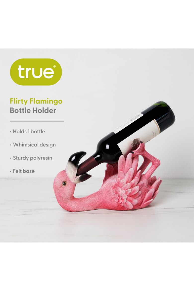 Polyresin Flirty Flamingo Bottle Holder, Alternate, color, Pink