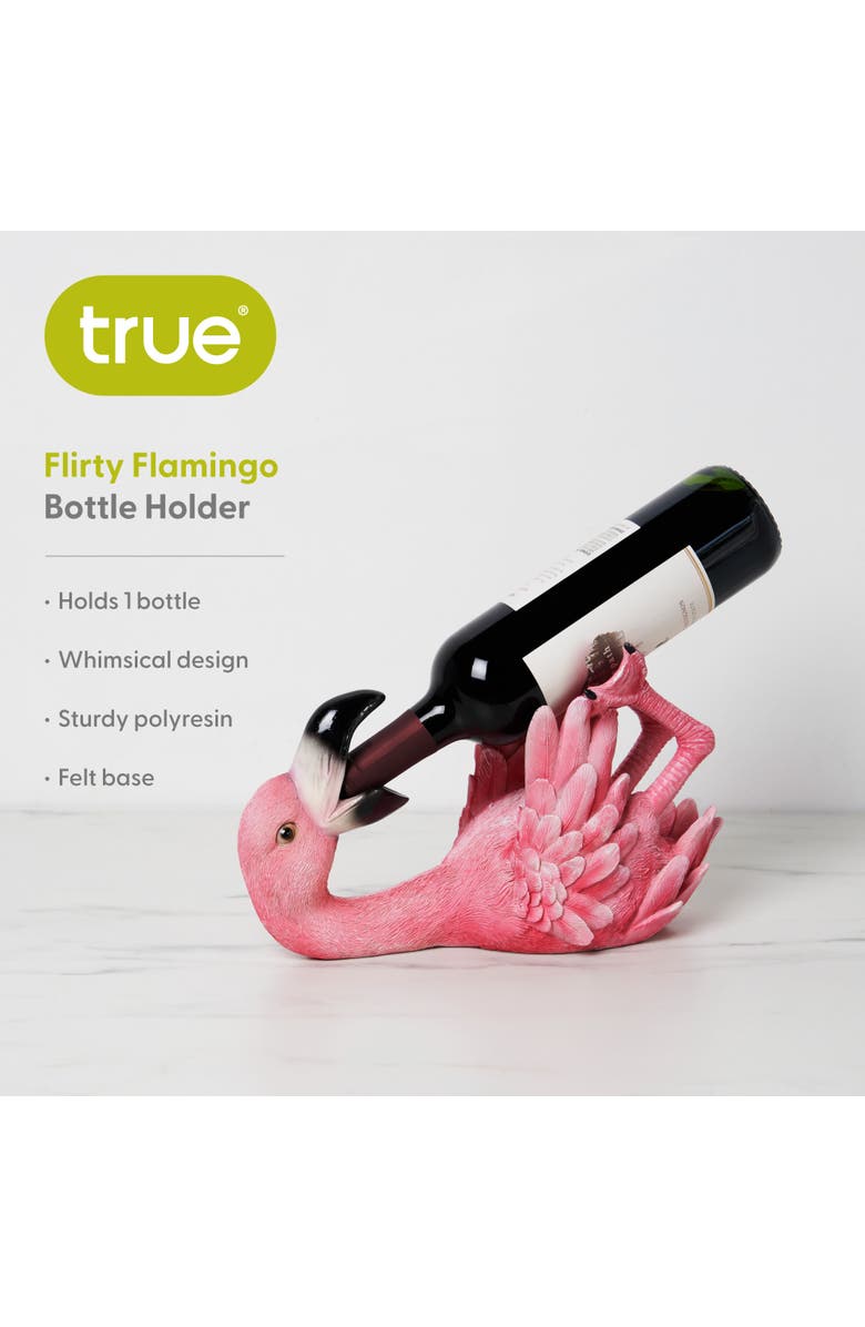 true Polyresin Flirty Flamingo Bottle Holder, Alternate, color, Pink