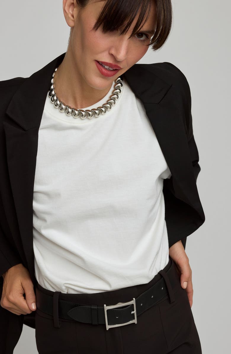 st. Moran Teardrop Beaded Statement Necklace, Alternate, color, Silver