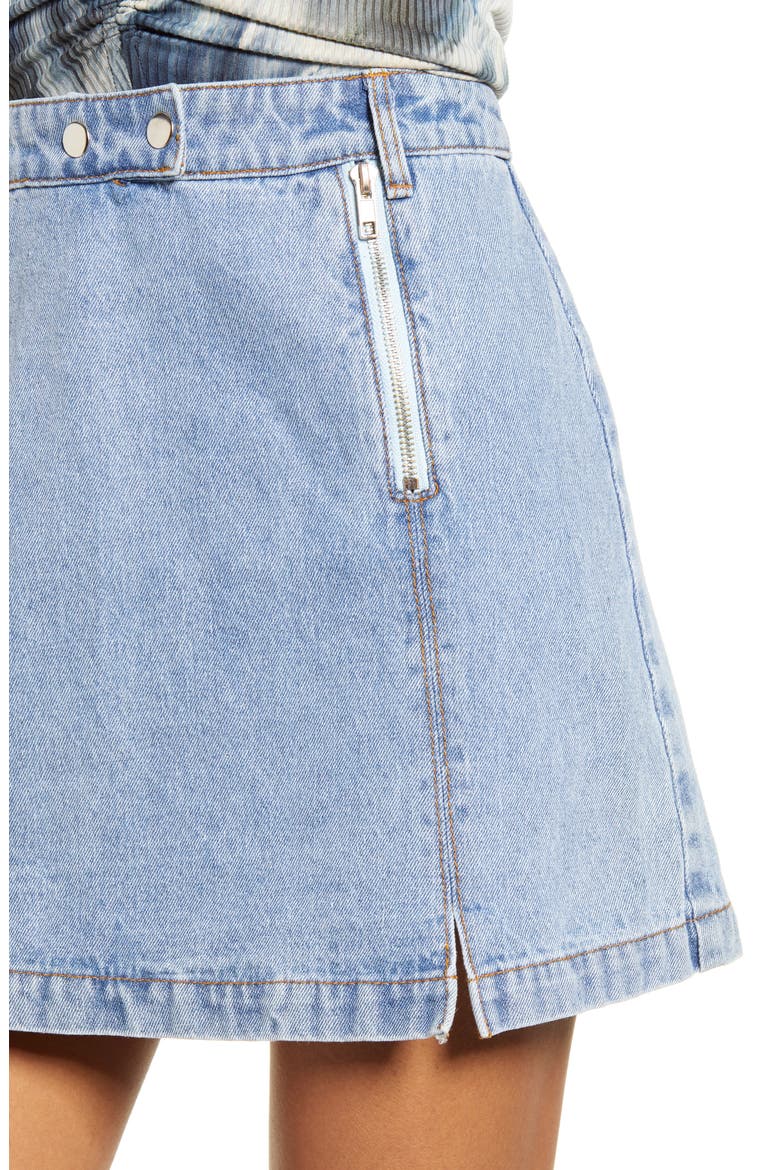 Royce Denim Miniskirt, Alternate, color, LT DENIM
