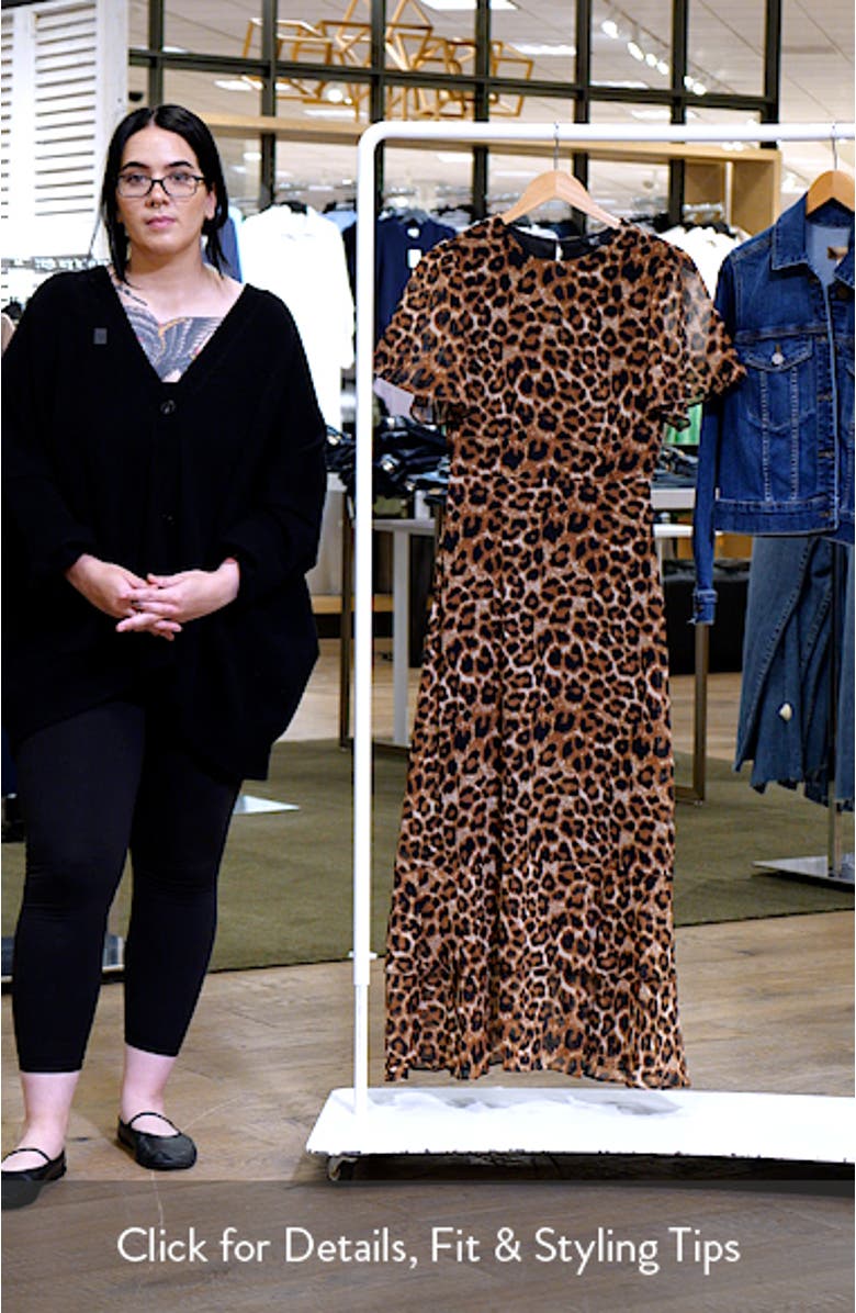 Leopard Layered Ruffle Chiffon Maxi Dress, sales video thumbnail