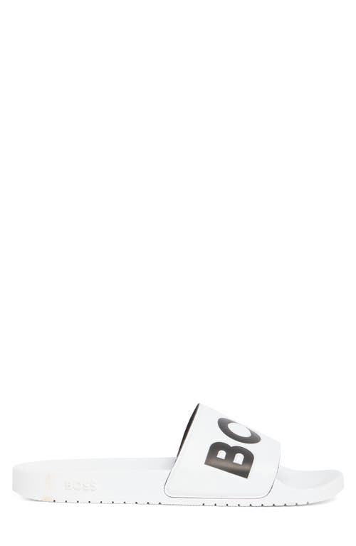 Hugo Boss Boss Aryeh Slide Sandal In White