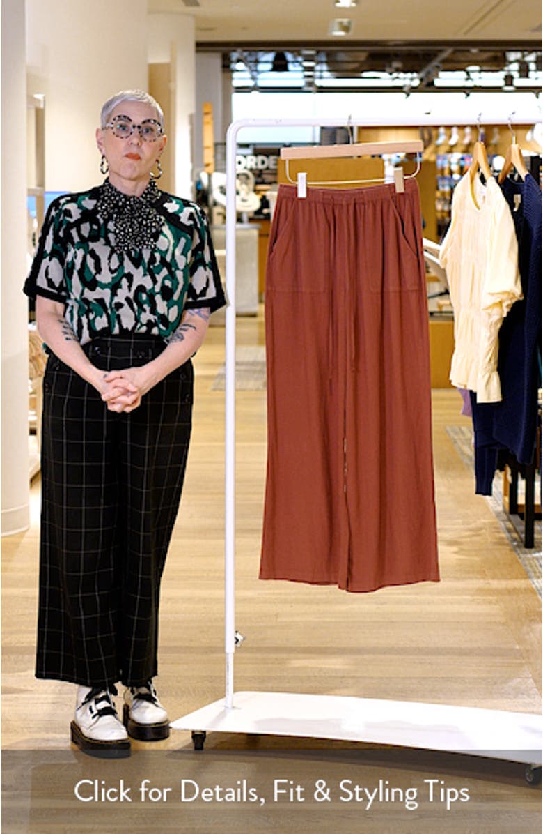 Linen Blend Pull-On Pants, sales video thumbnail