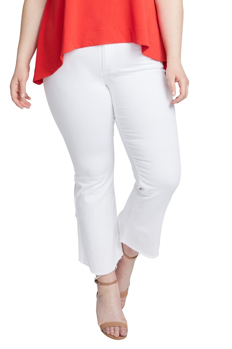Crop Flare Jeans, Main, color, WHITE RINSE