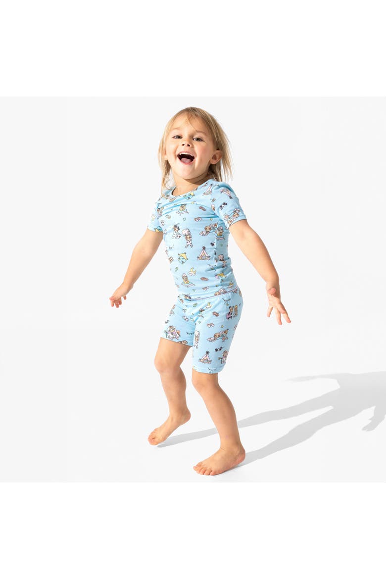 Sloth Pajama Party Kids 2-Piece Short Sleeve & Shorts Pajama Set, Alternate, color, Sloth Pajama Party