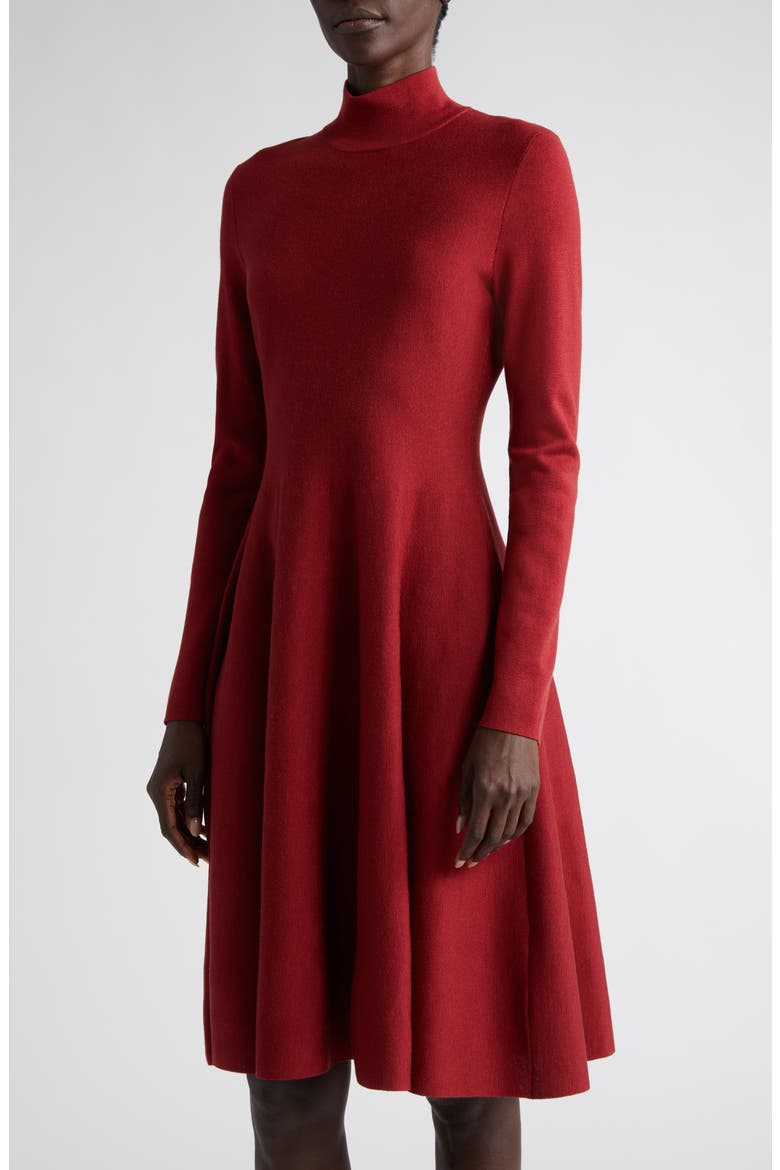 Long Sleeve Knit Dress, Alternate, color, CRIMSON
