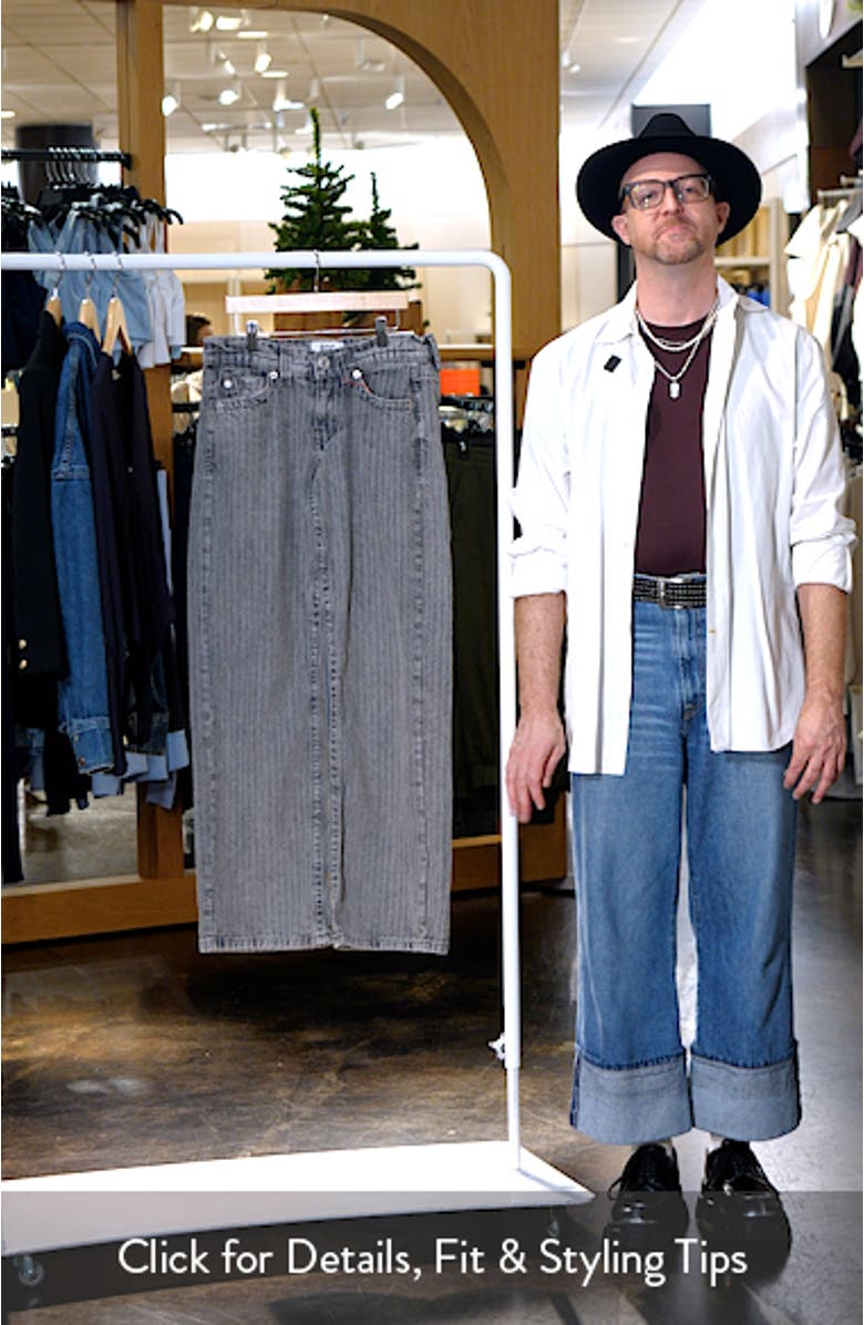 Kayla Herringbone Stripe Wide Leg Jeans, sales video thumbnail