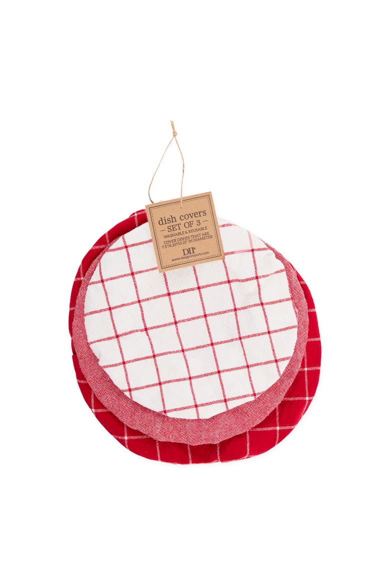 Dish Covers Set of 3, Main, color, Red Cider