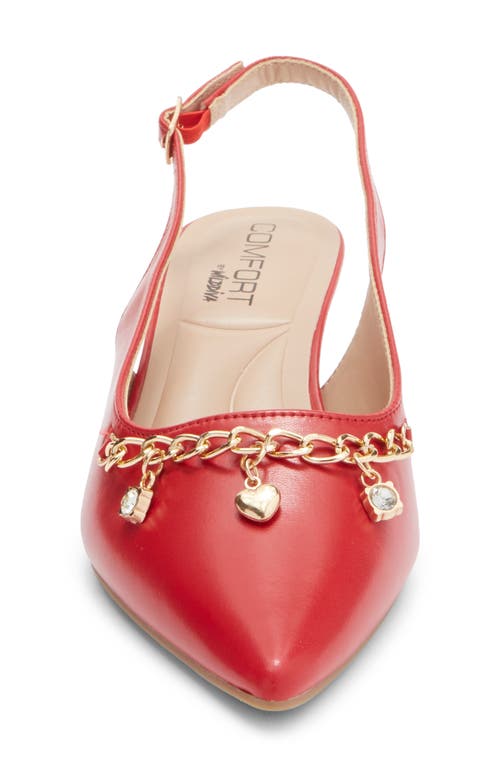 Wild Diva Lounge Aleena Chain Slingback Pump In Red