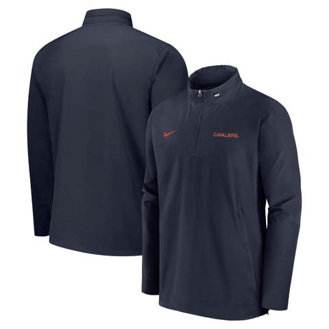 Men's Nike Navy Virginia Cavaliers 2024 Sideline Coach Quarter-Zip Hoodie Jacket