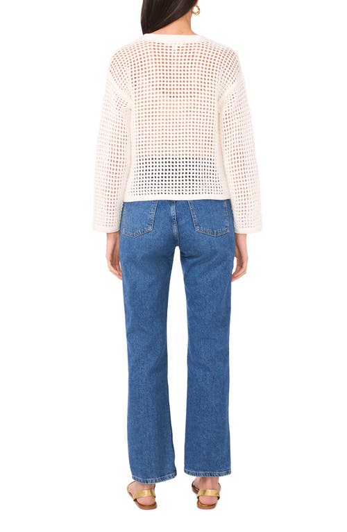 Two By Vince Camuto Open Stitch Lace-up Top In New Ivory