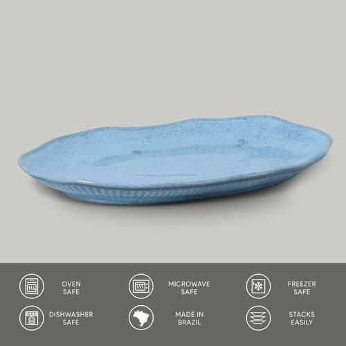 Porto Brasil Shallow Bio Oval Platter Medium Set Of 4 In Blue