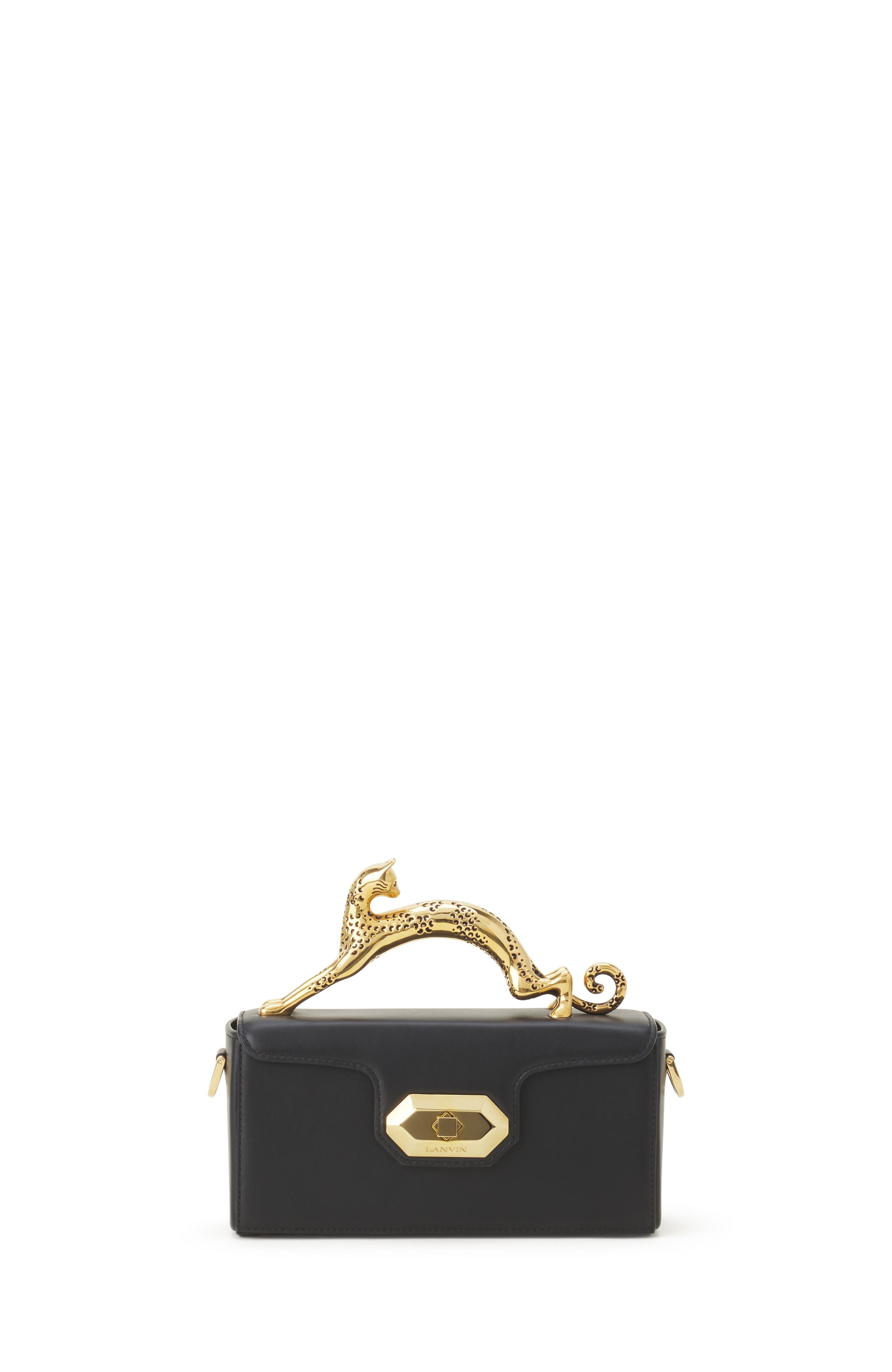 Pencil Cat Nano Bag In Leather, Main, color, Black