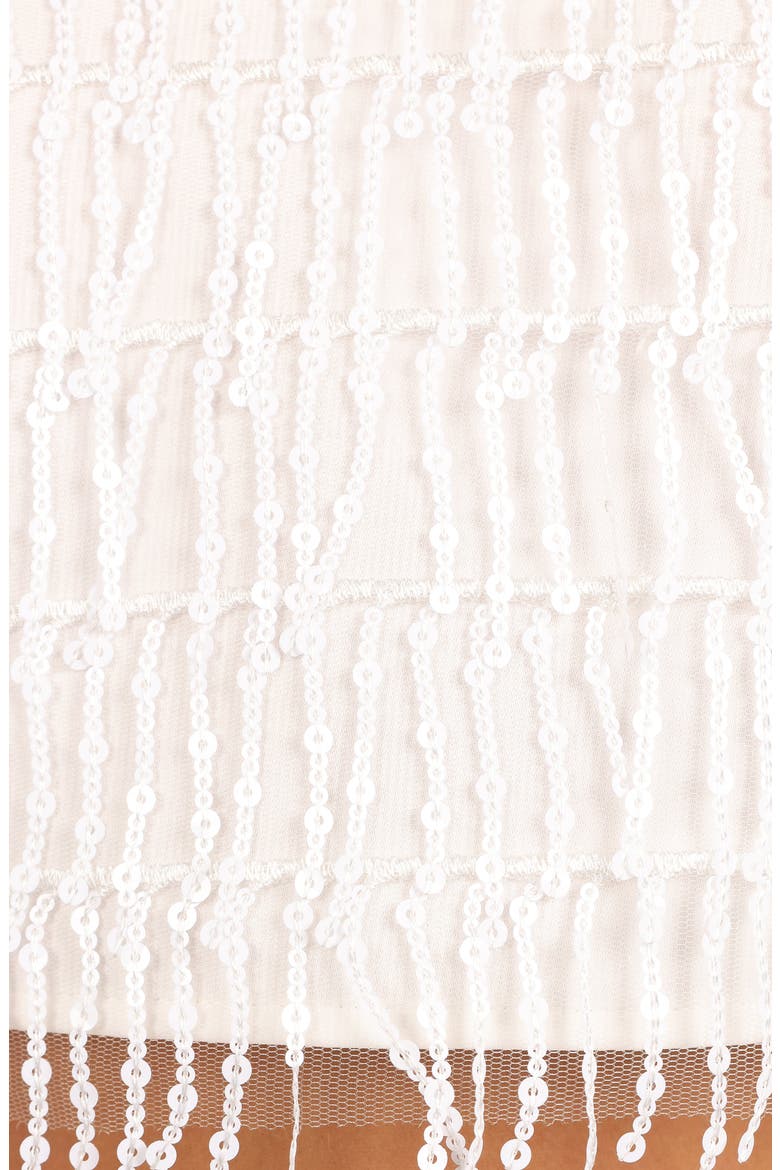 Allure Sequin Tassel Crop Top & Skirt Set, Alternate, color, WHITE
