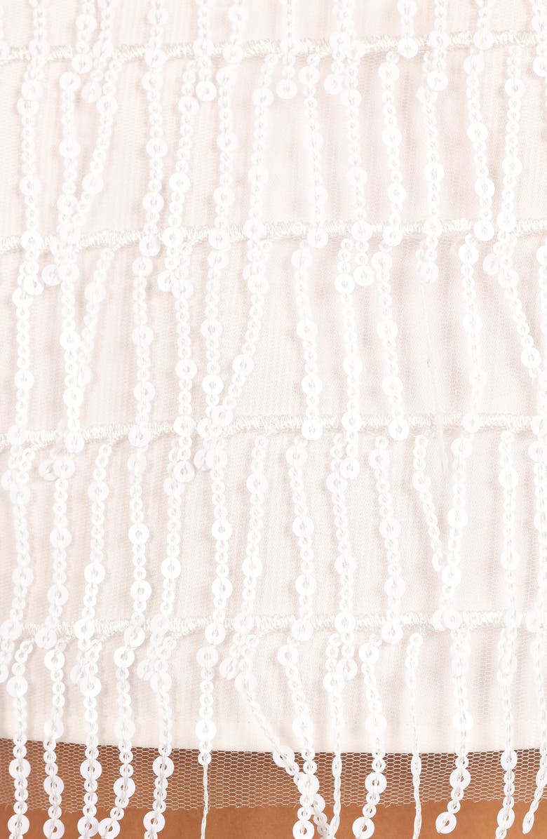 Petal & Pup Allure Sequin Tassel Crop Top & Skirt Set, Alternate, color, White