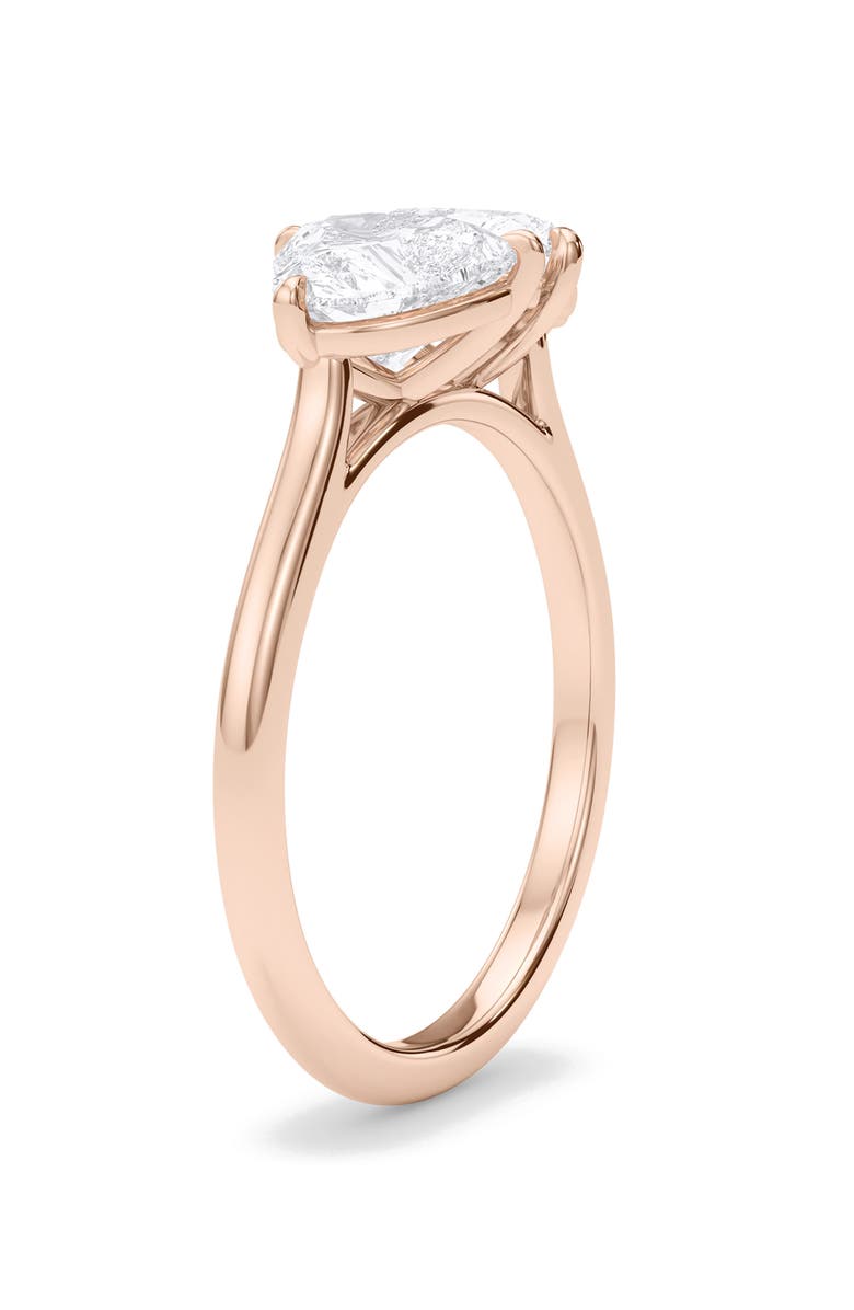 HauteCarat Lab Grown Diamond Twin Heart Ring, Alternate, color, 18K Rose Gold