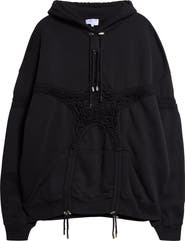 Collina Strada Soft Star Drawstring Ruched Cotton Hoodie