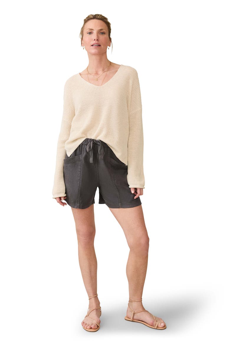 Topanga Drape Pull-On Shorts, Alternate, color, WASHED BLACK