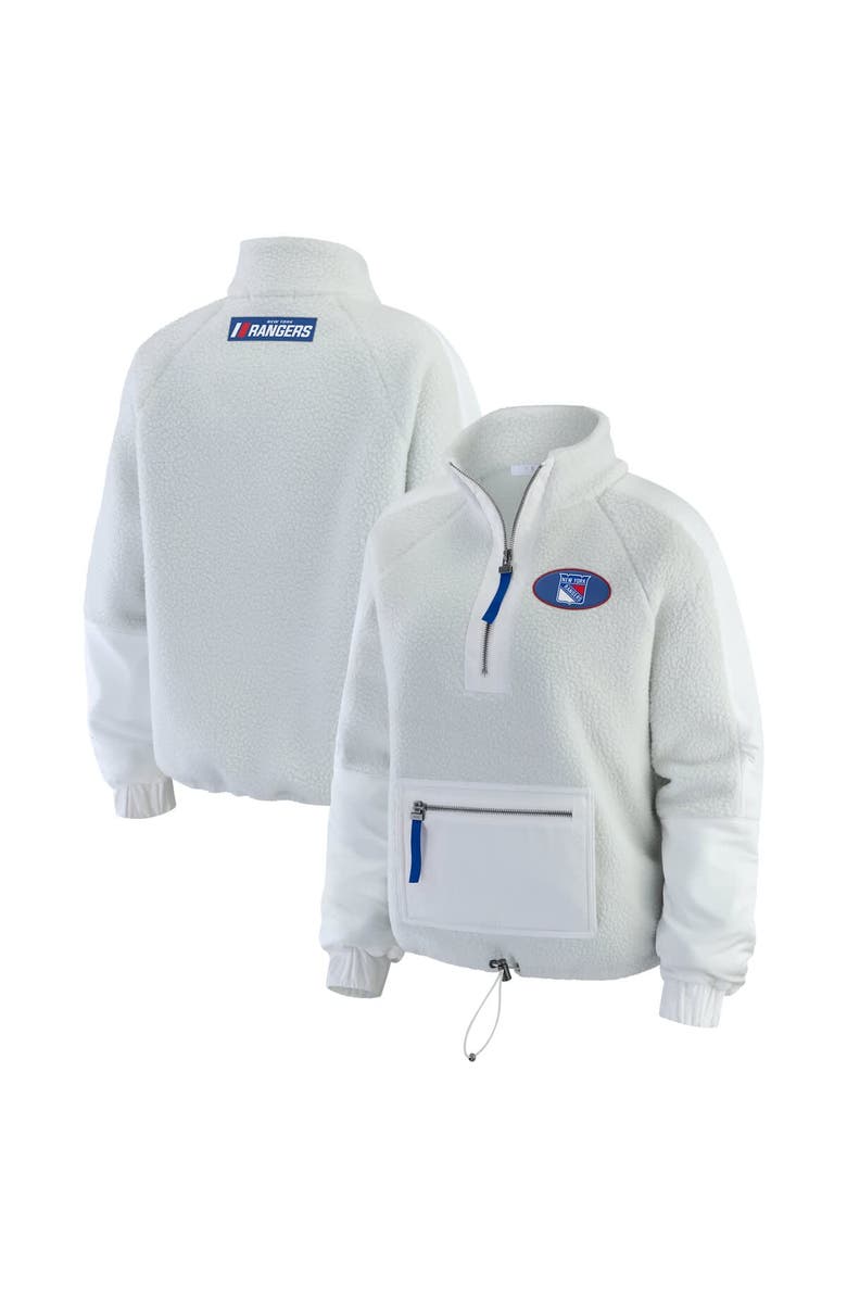 WEAR by Erin Andrews Women
s WEAR by Erin Andrews Gray New York Rangers Polar Fleece Quarter-Zip Jacket, Main, color, Gray