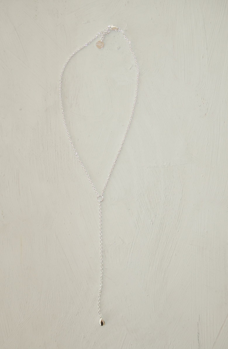 Joiana Jewelry Rolo Lariat Drop Necklace, Main, color, Silver (White Silver)