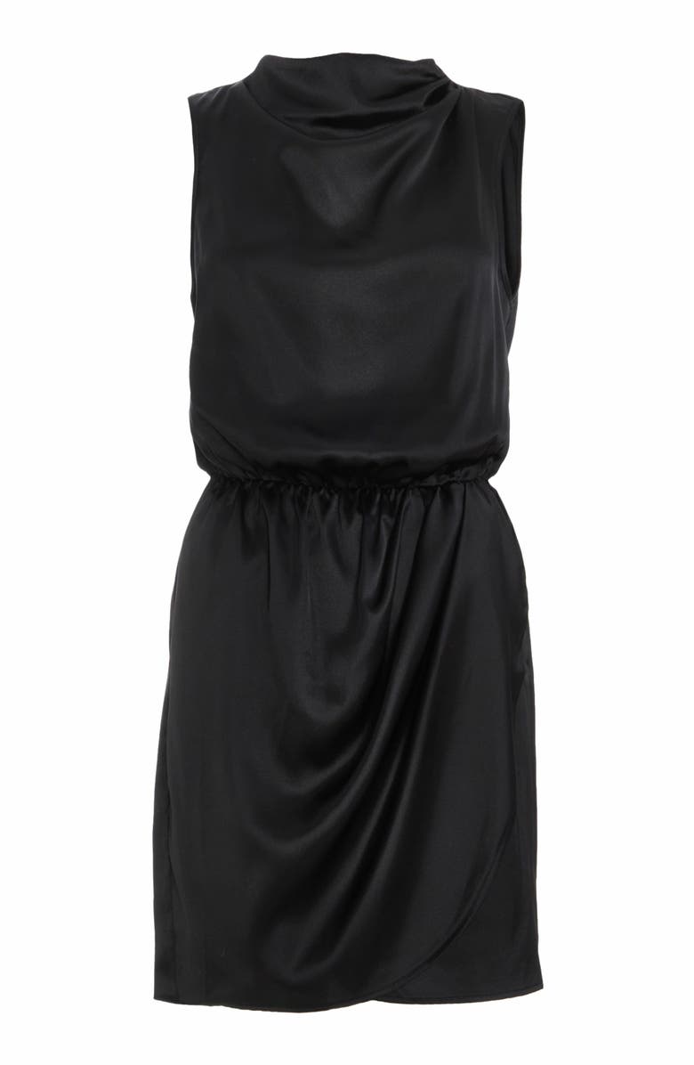 QUIZ Sleeveless Ruched Satin Mini Dress, Alternate, color, 