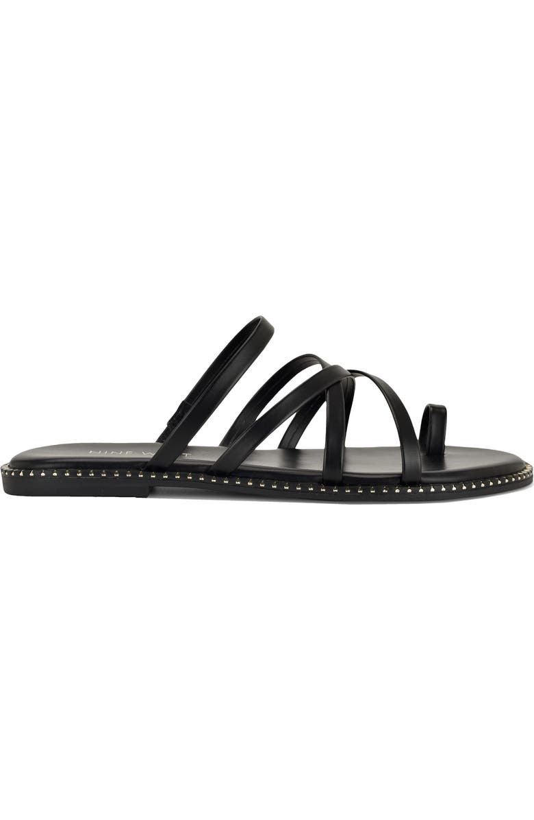 Nine West Digen Toe Loop Sandal, Alternate, color, Black