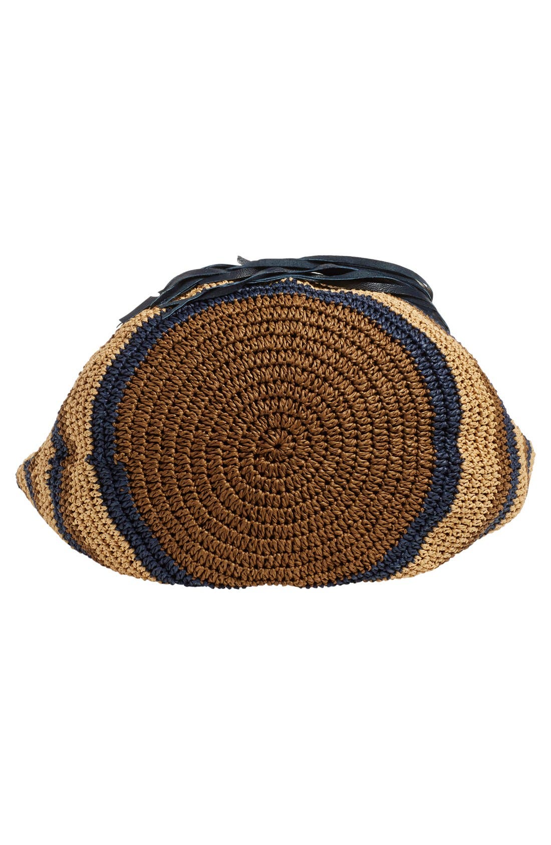 Caslon<sup>®</sup> Stripe Crochet Straw Shoulder Bag, Alternate, color, 