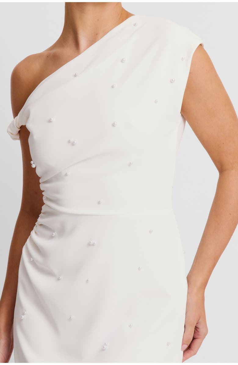 Six Stories Asymmetric Bardot Mini Dress, Alternate, color, White