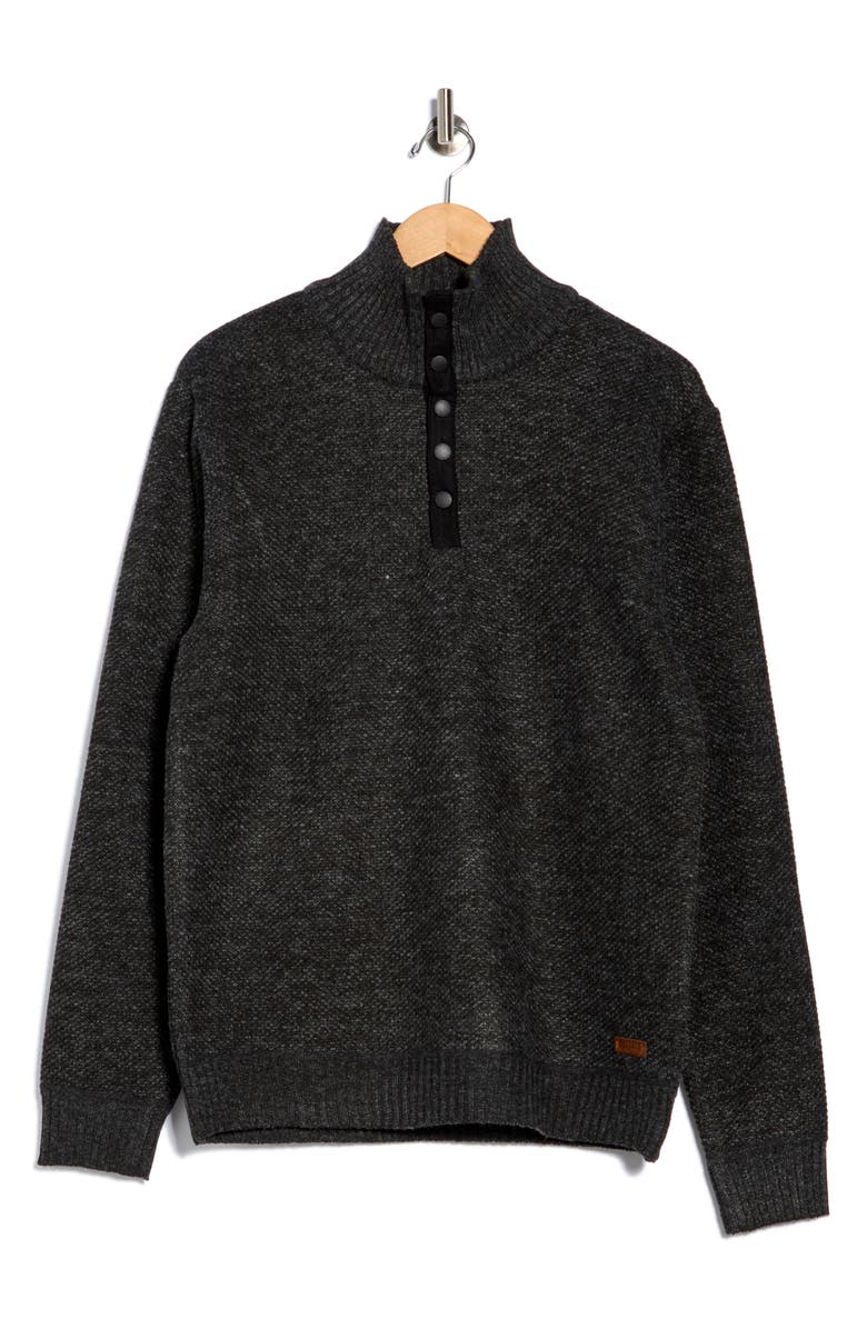 Buffalo Jeans Weebery Quarter Button Pullover, Alternate, color, Black Mix