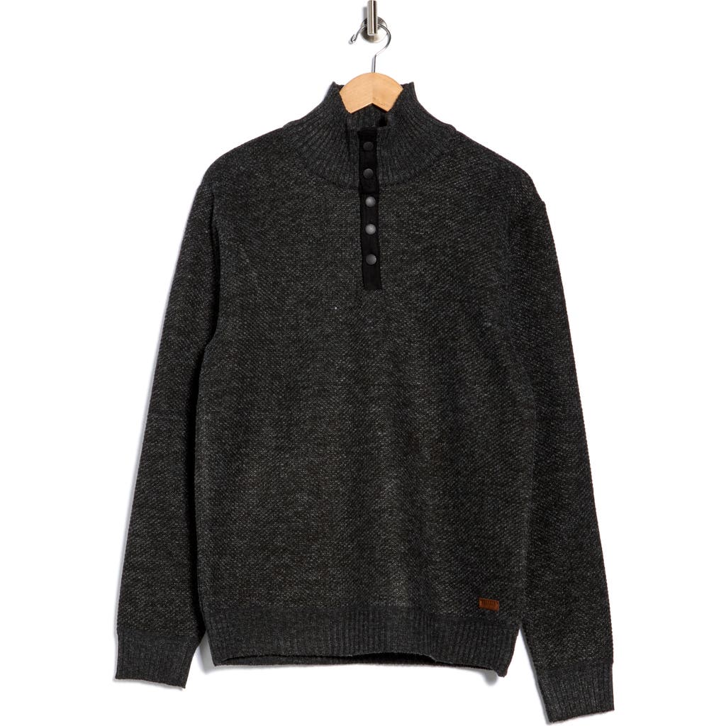 Buffalo Jeans Weebery Quarter Button Pullover In Black