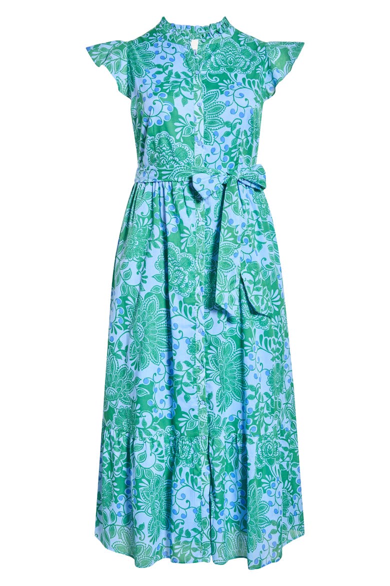 Tressa Floral Print Maxi Dress, Alternate, color, KELLY-BLUE-MUL