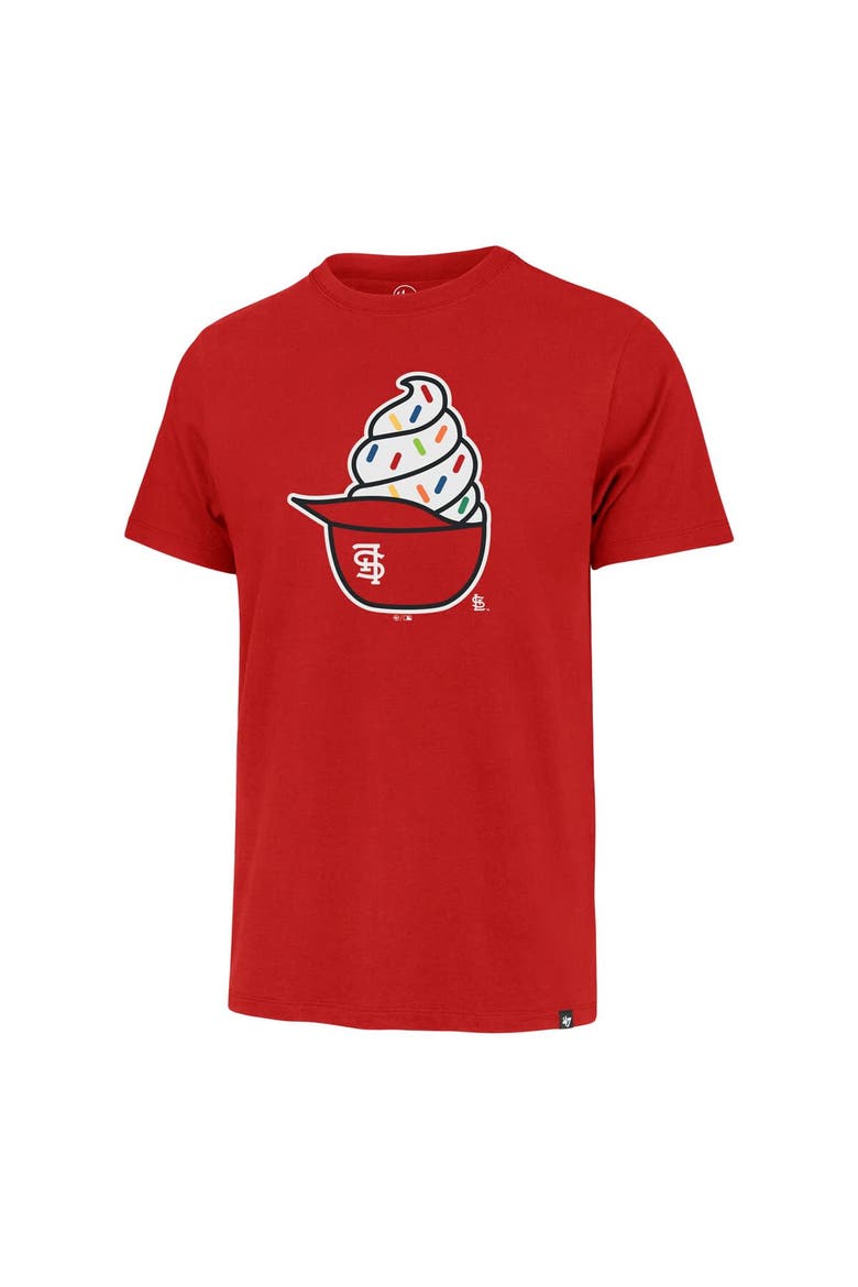 Men's '47  Red St. Louis Cardinals Ice Cream Helmet Franklin T-Shirt, Alternate, color, Red