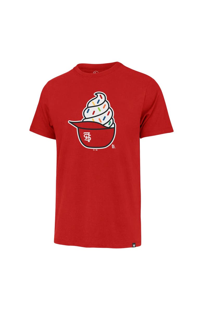 '47 Men's '47  Red St. Louis Cardinals Ice Cream Helmet Franklin T-Shirt, Alternate, color, Red