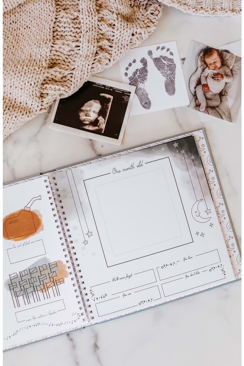 'Baby's First Year' Celestial Skies Memory Book, Alternate, color, HEATHER SAGE