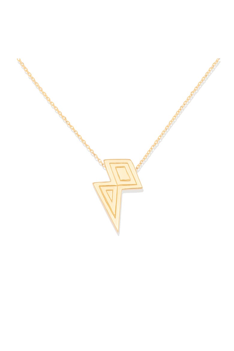 JuJu Lightning Bolt Charm Necklace, Alternate, color, Gold