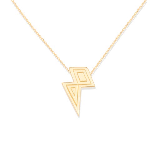 Campbell + Charlotte Juju Lightning Bolt Charm Necklace In Gold