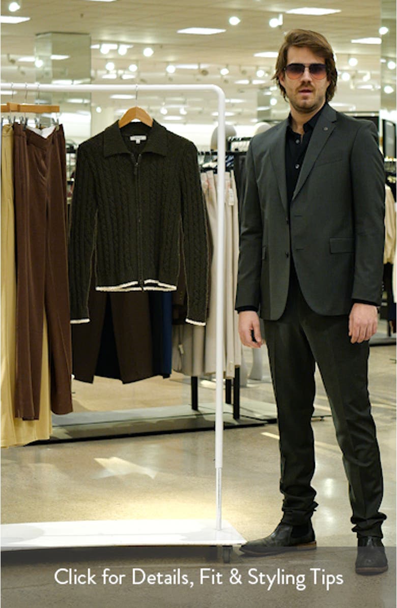 Cable Knit Zip Cardigan, sales video thumbnail