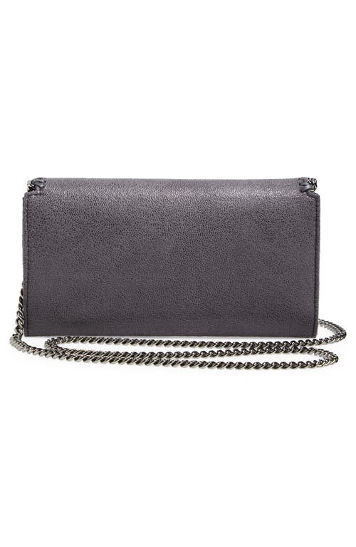 Stella Mccartney Falabella Shaggy Faux Leather Wallet On A Chain In Brown