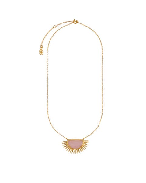 Sunrise Rose Quartz Pendant Necklace
