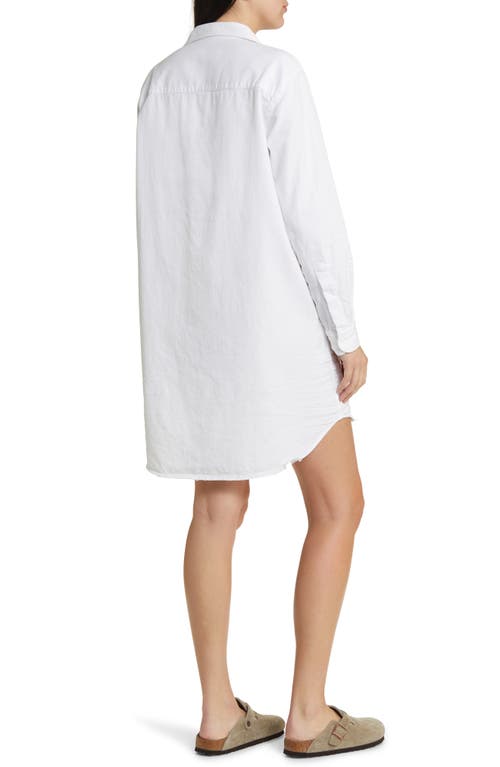Frank & Eileen Women's Rory Linen Shirtdress In White In White Tattered Wash Denim