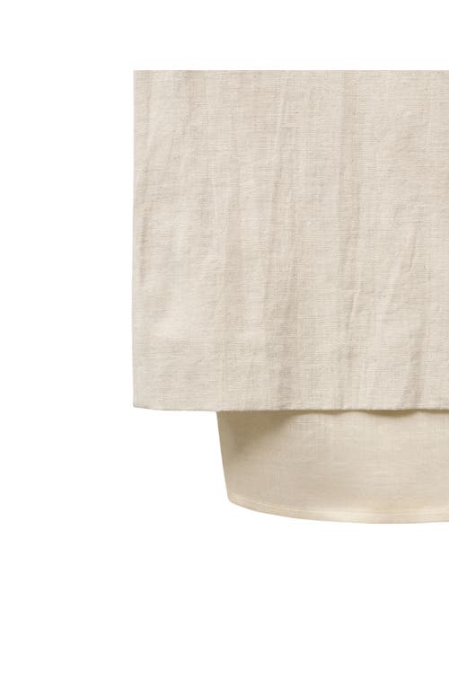 Mango Layered Cotton & Linen Midi Skirt