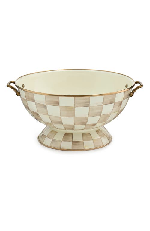 Mackenzie-childs Mackenzie Childs Mocha Check Enameled Steel Everything Bowl In Neutral