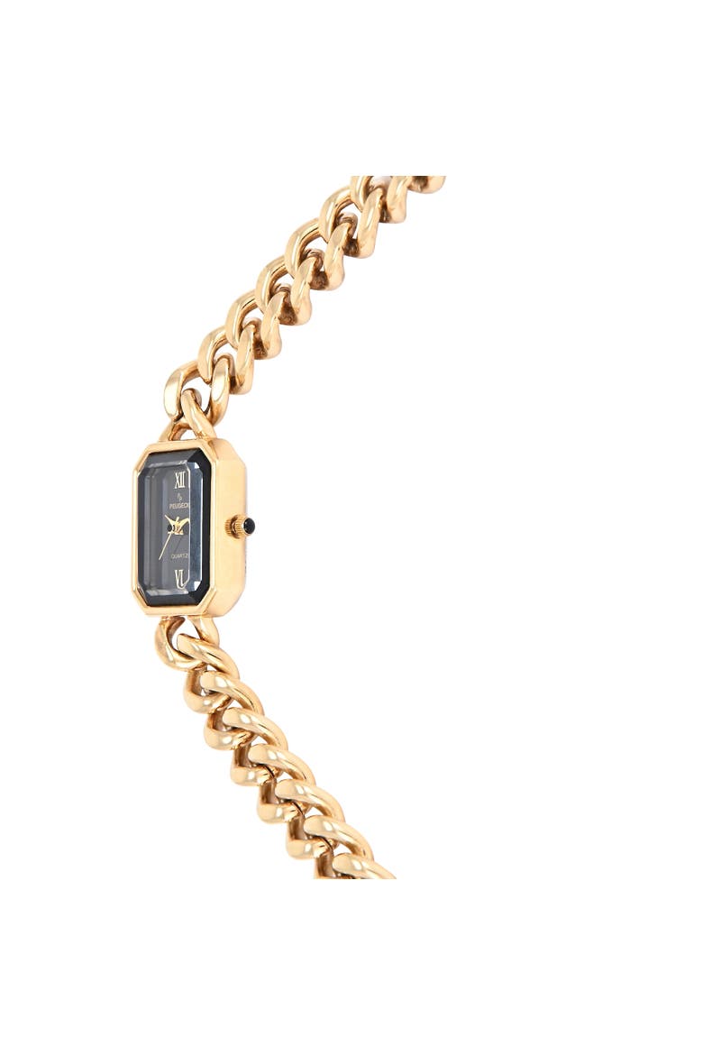 Luxury Rectangular Link Braceket Watch- 25x20MM, Alternate, color, Gold