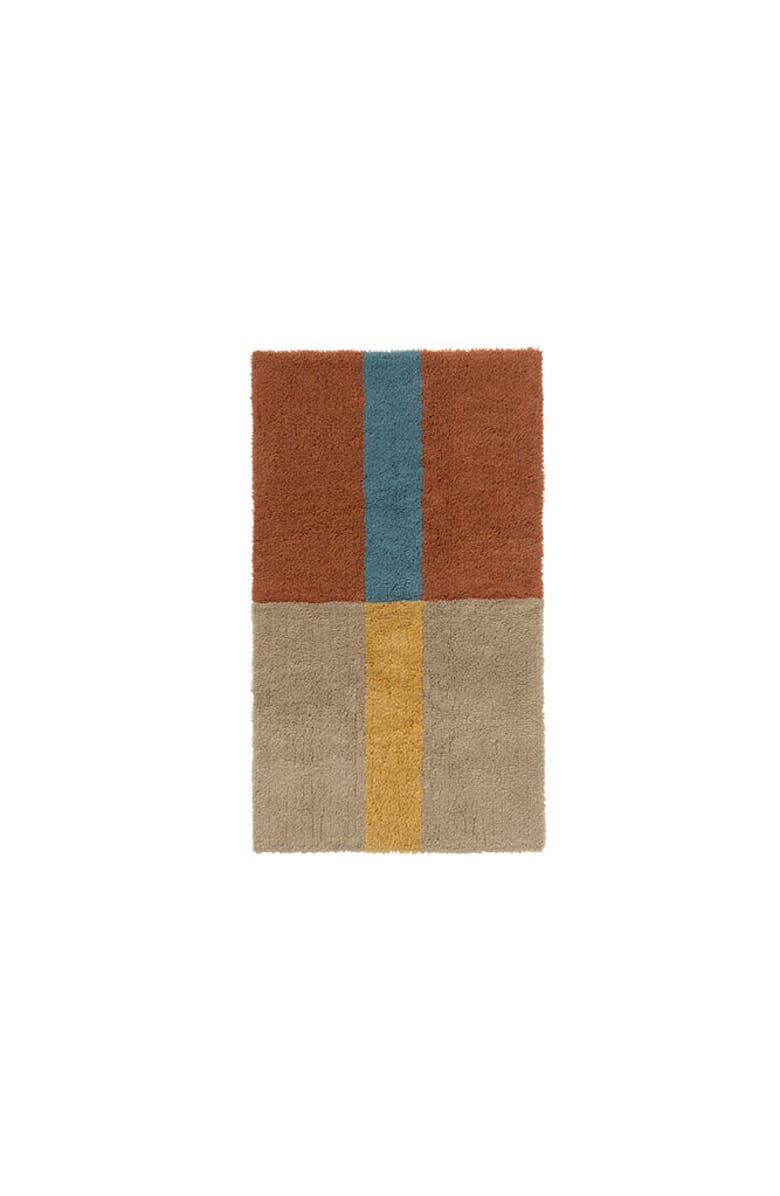 Lorena Canals Wool Rug Chroma Cinnamon, Main, color, Natural, Blue, Caramel
